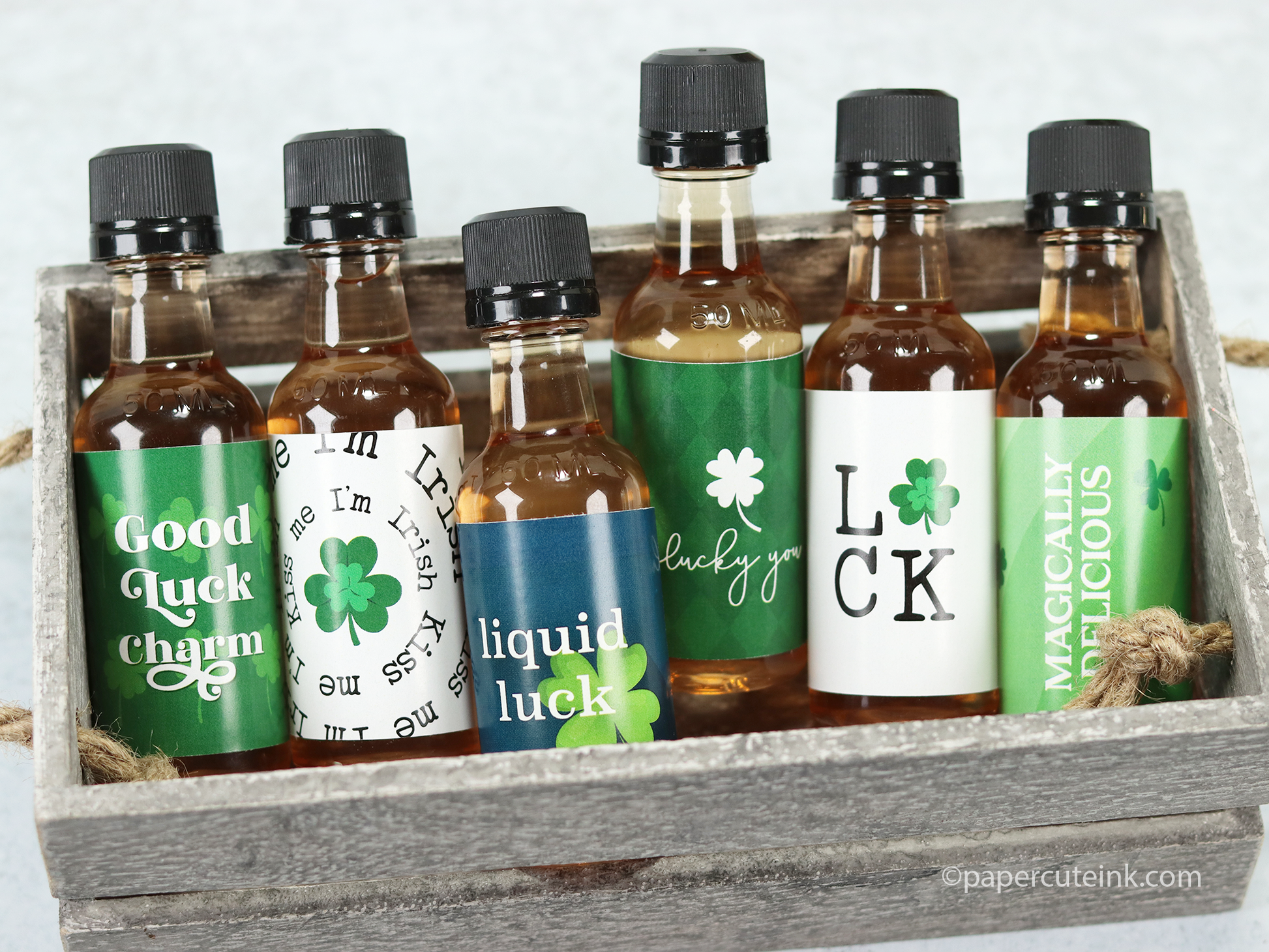 st patricks day mini liquor bottle labels
