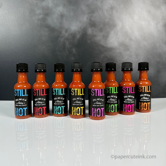 adult birthday party favors hot sauce bottles.