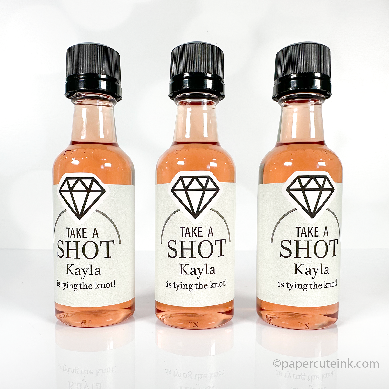 take a shot they're tying the knot engagement party favors