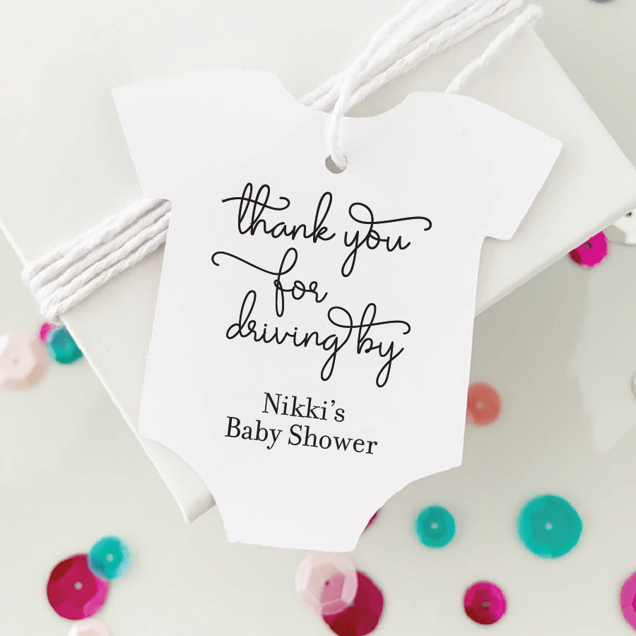 Shower Favor Tag Onesie Thank You Tags Thanks For Driving By Baby