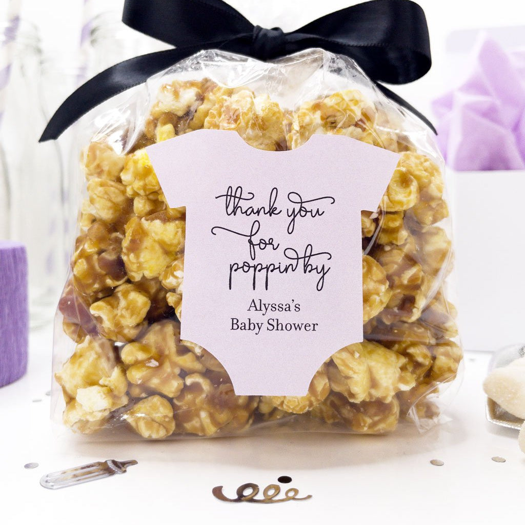 Thanks for Popping By Baby Shower Labels-onesie labels-Paper Cute Ink
