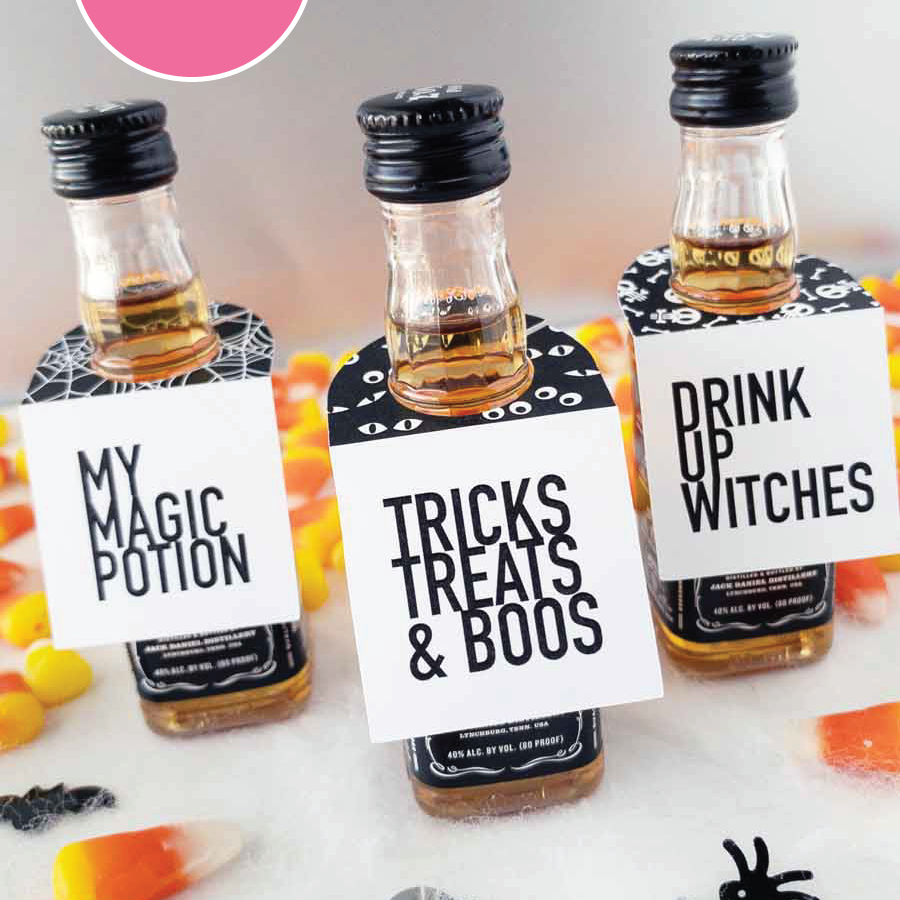 Halloween Mini Bottle Tags Instant Download