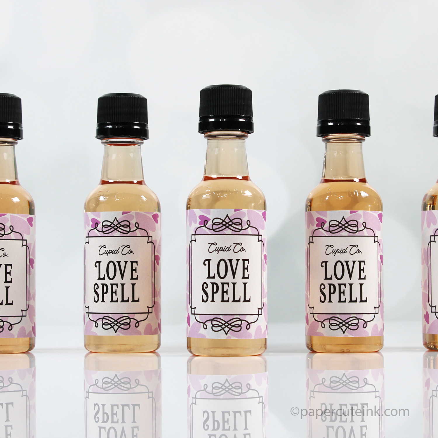 love spell valentine day mini liquor bottle labels