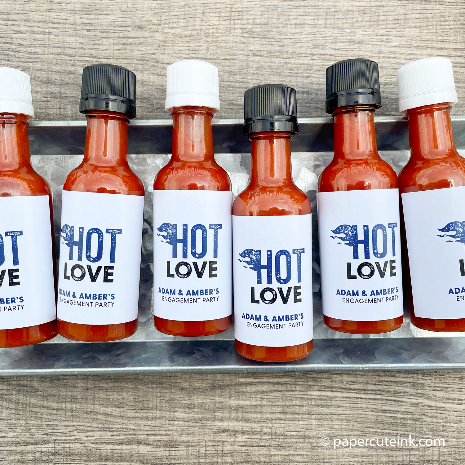 wedding engagement party favors miniature hot sauce bottles