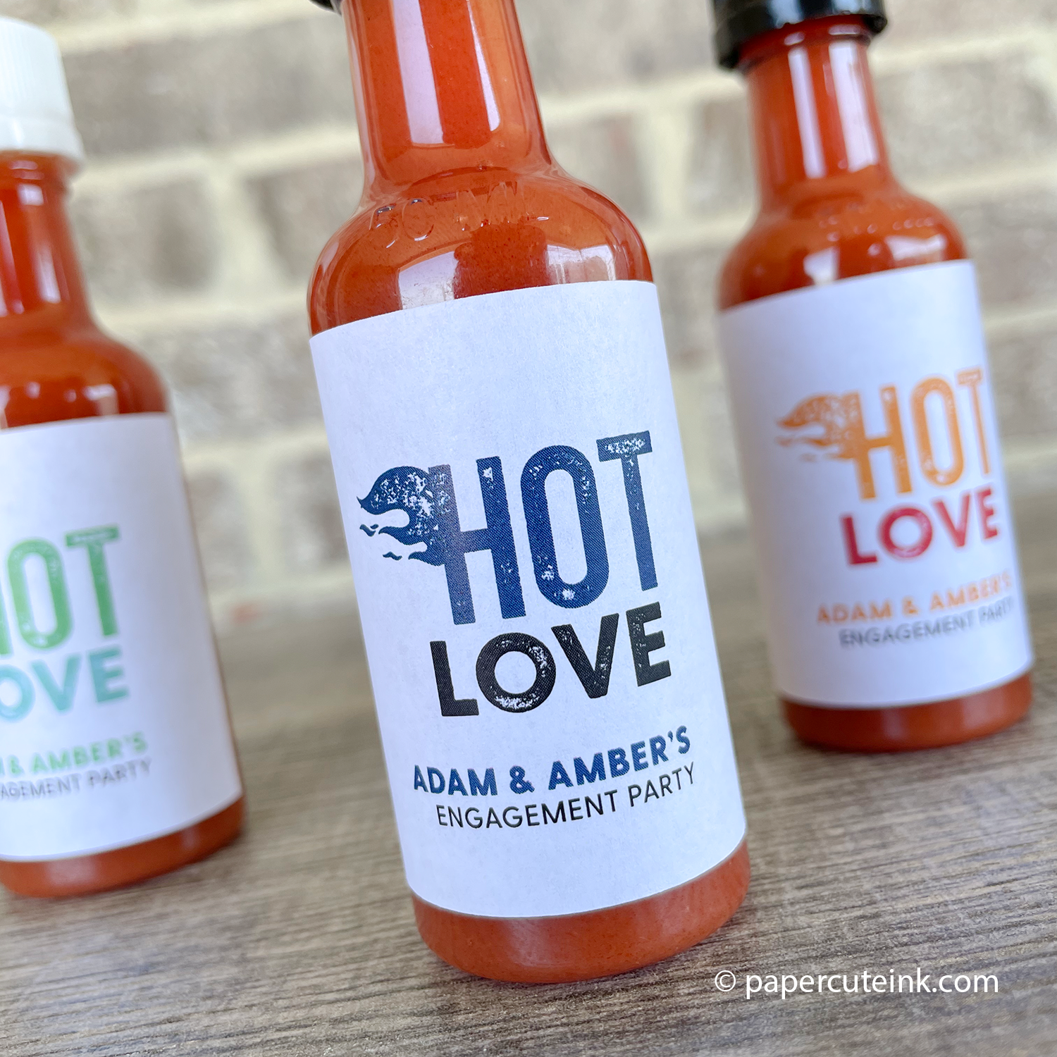 rehearsal dinner mini hot sauce bottle favor labels