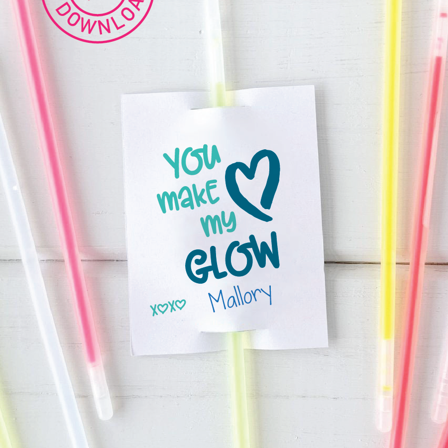 You Make My Heart Glow Valentine Tag