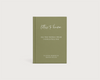 A hardcover journal with an olive green cover and white text, titled 'Letters to Heaven' and featuring the subtitle 'All the Things I Wish I Could Tell You' and 'In Loving Memory of Amanda Miller', shown on a light gray background.