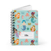 Mermaid Pattern Spiral Journal — Personalized Name Notebook for Kids