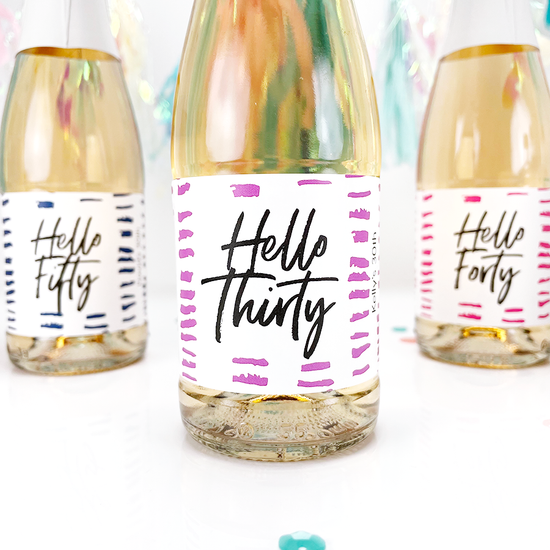 30th birthday party favors mini wine and champagne bottle labels