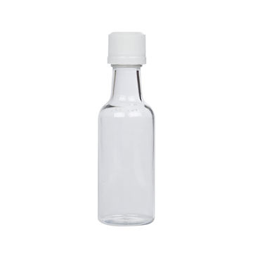 Empty 50ml Mini Plastic Alcohol Shot Bottles, Mini Sauce Bottles, White Caps, Set of 12