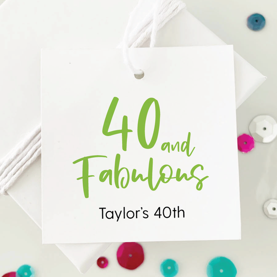 Forty and Fabulous 40th Birthday Favor Tags