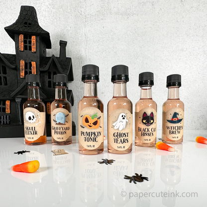 Halloween Potion Liquor Bottle Labels, Witches Brew Wine Labels – Paper ...