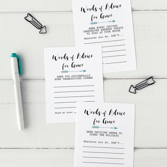 Advice Cards for Bride to Be