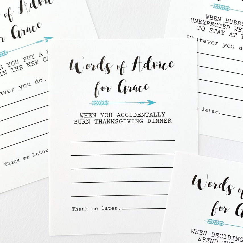 Advice Cards for Bride to Be-advice cards-Paper Cute Ink
