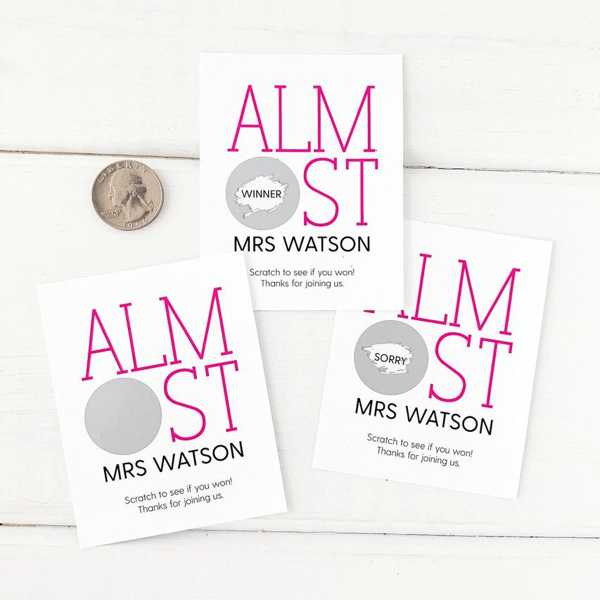 Almost Mrs Bridal Shower Scratch Offs-scratch off cards-Paper Cute Ink