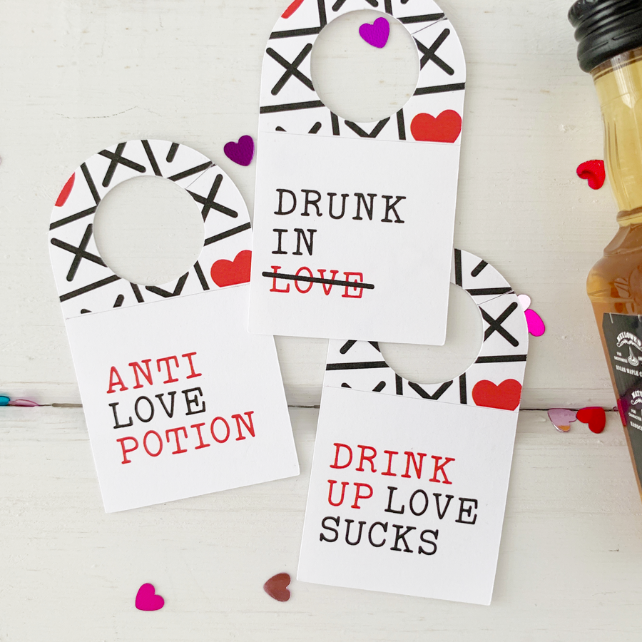 Anti Valentines Day Party Liquor Tags-instant download-Paper Cute Ink