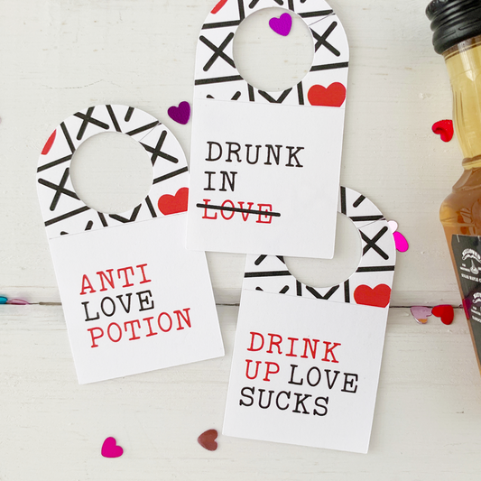 Anti Valentines Day Party Liquor Tags-instant download-Paper Cute Ink