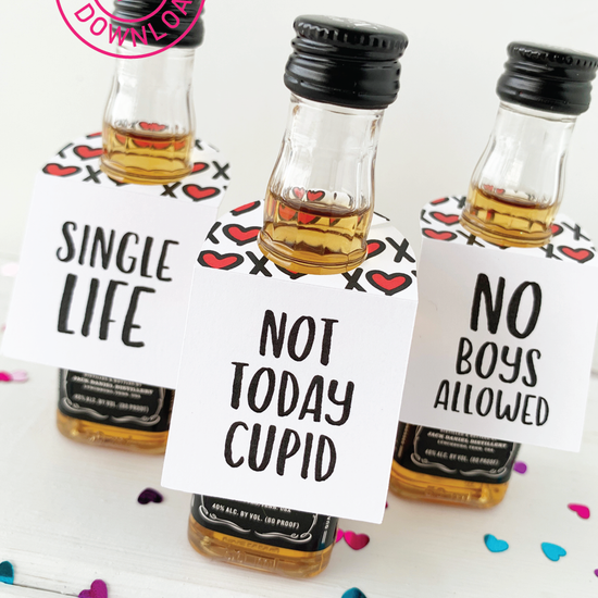 Anti Valentines Day Mini Alcohol Tags