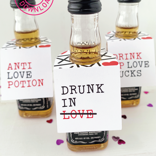 Anti Valentines Day Party Liquor Tags