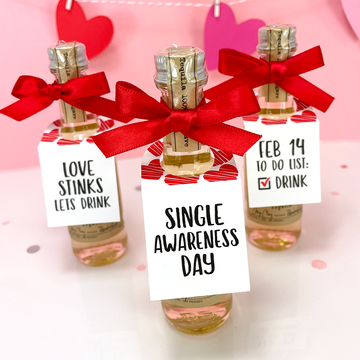 anti valentines day party favor tags mini alcohol guest favors