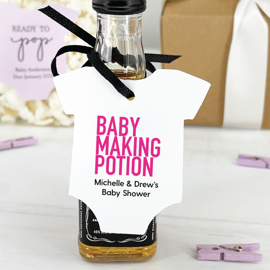 baby shower onesie tags baby making potion