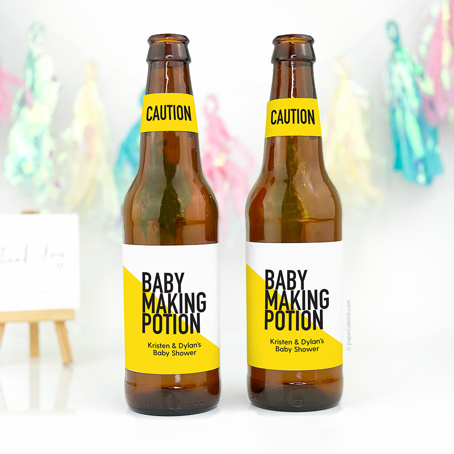caution baby making potion beer bottle labels