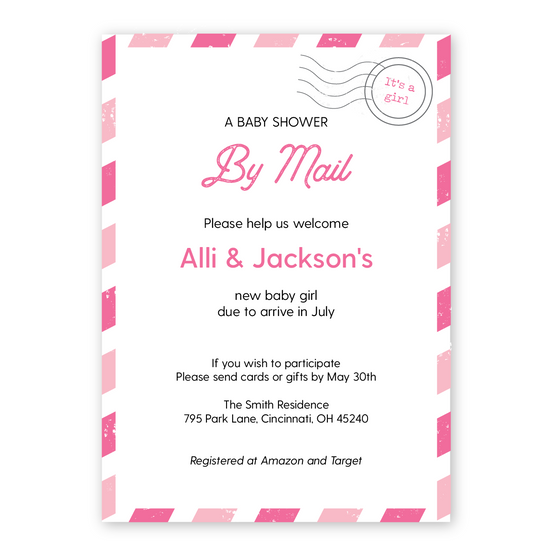 Baby Shower By Mail Long Distance Baby Shower Invitation-invitations-Paper Cute Ink
