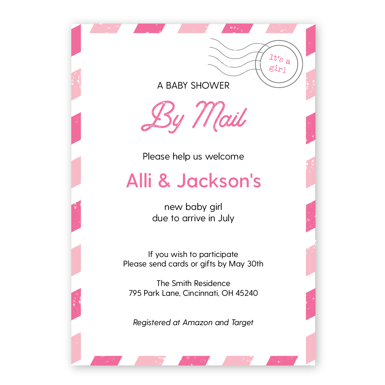 Baby Shower By Mail Long Distance Baby Shower Invitation-invitations-Paper Cute Ink