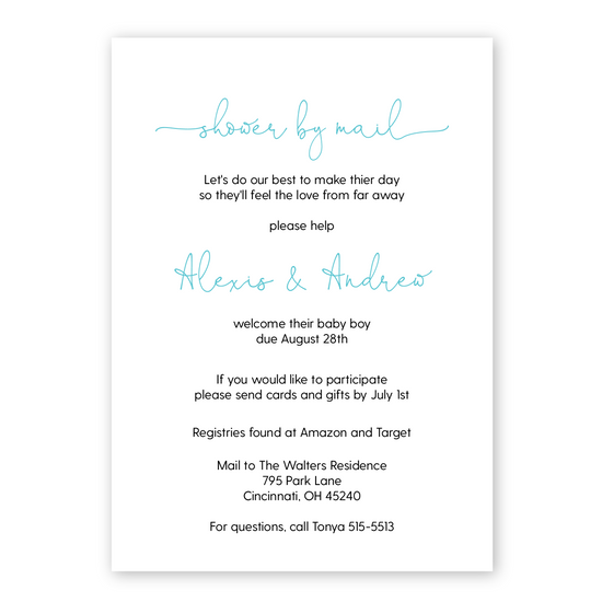 baby shower by mail invitation