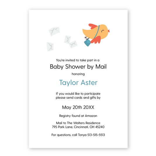 baby shower by mail invitation