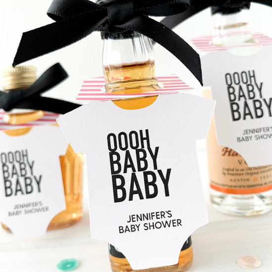 onesie baby shower favor tags