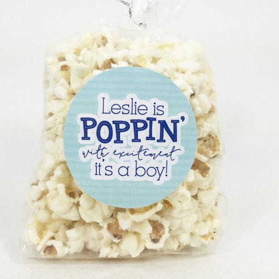 Its a Boy Baby Shower Popcorn Favor Labels