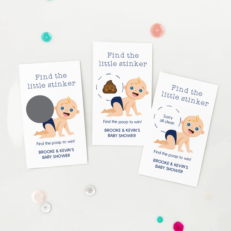 Dirty Diaper Baby Shower Scratch Off Game-Paper Cute Ink