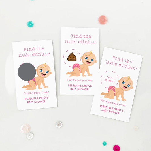Dirty Diaper Baby Shower Scratch Off Game-Paper Cute Ink