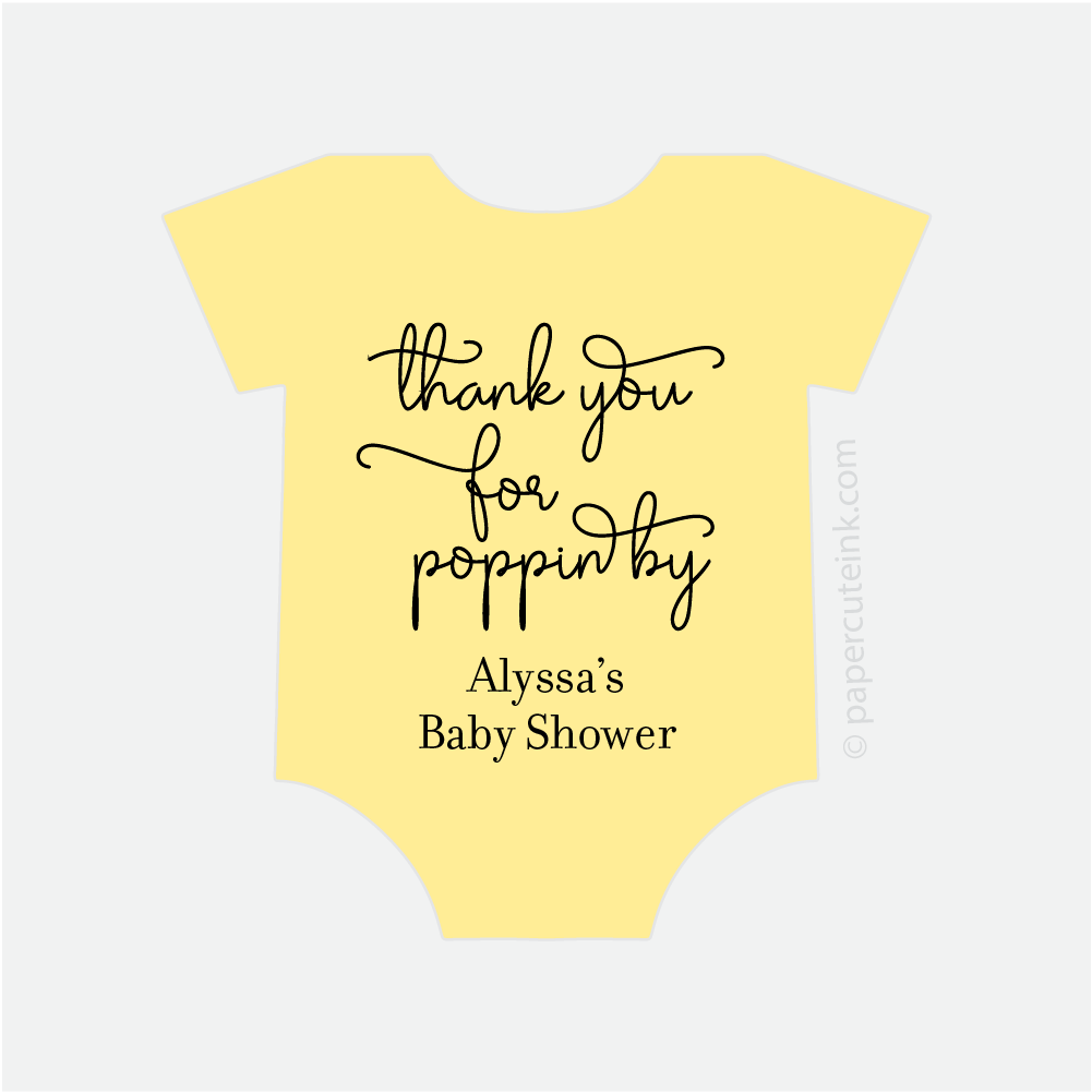 baby shower thank you for popping by baby shower stickers for popcorn favors in buttercup