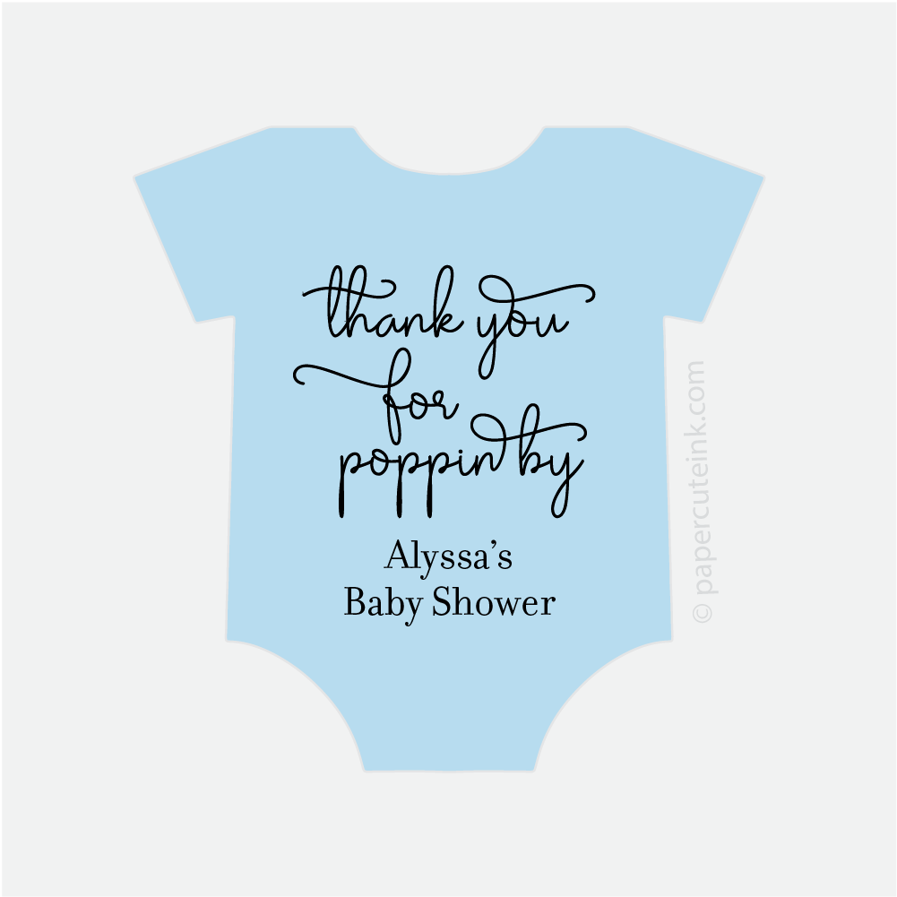 Thanks for Popping By Baby Shower Labels – Paper Cute Ink