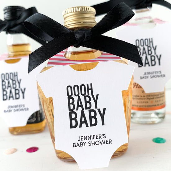 baby shower mini bottle tags