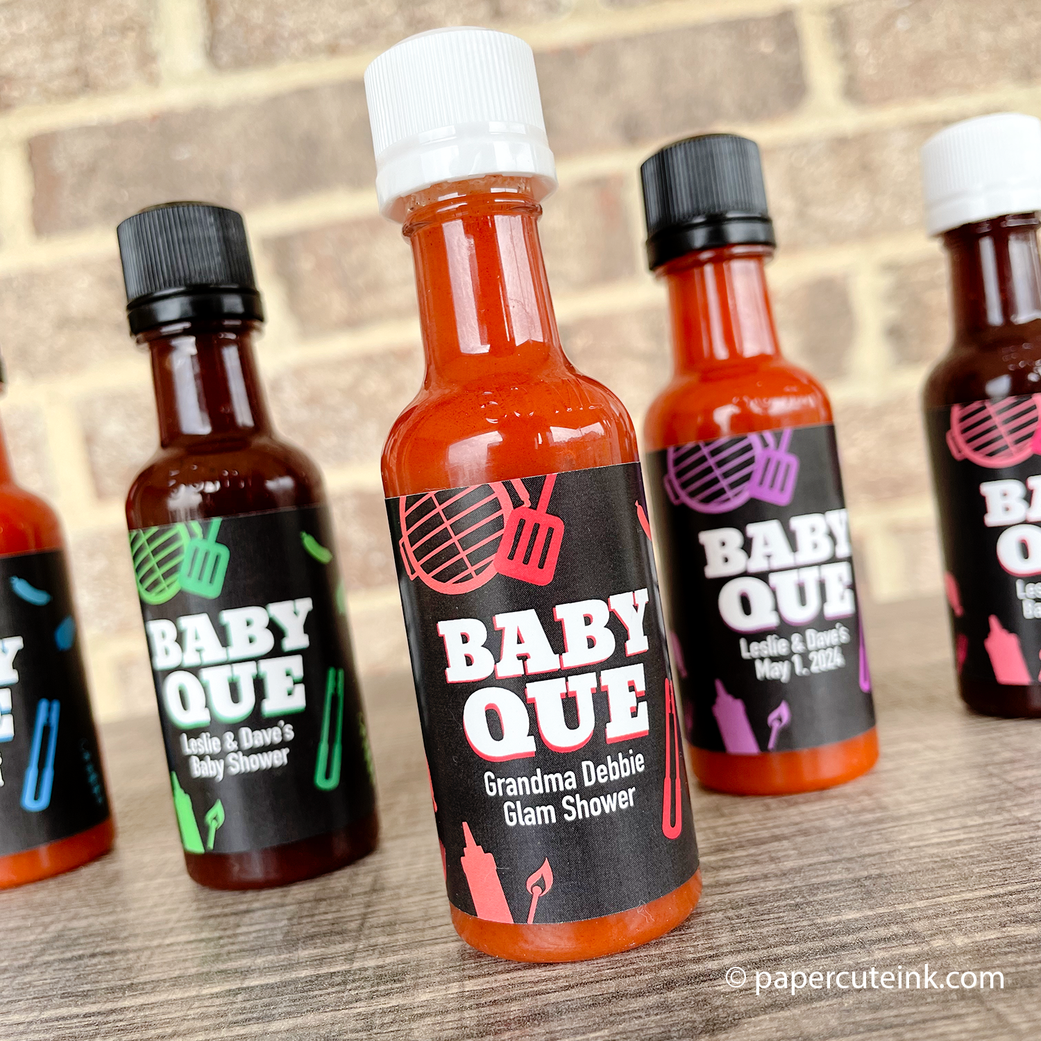 Personalized Baby Shower Mini Hot Sauce Favors