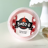 Babyq baby shower favor label features red gingham pattern and barbecue grill