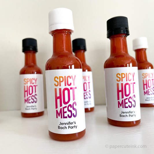 bachelorette party favors custom mini hot sauce bottles