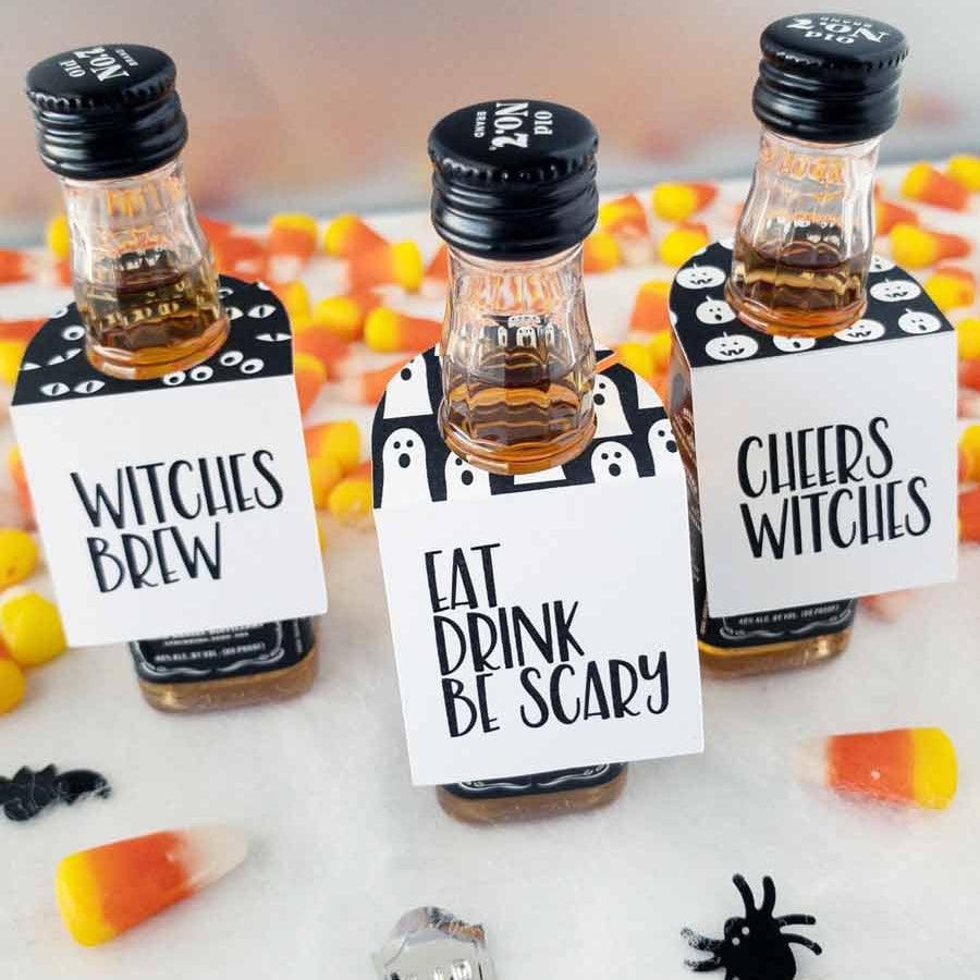 Printable Halloween Mini Bottle Tags-instant download-Paper Cute Ink