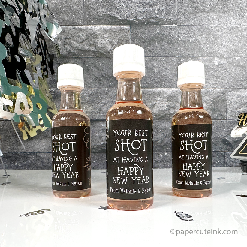 New Years Eve Part Favors, Mini Liquor Bottles, Wine Bottle Labels – Paper Cute Ink