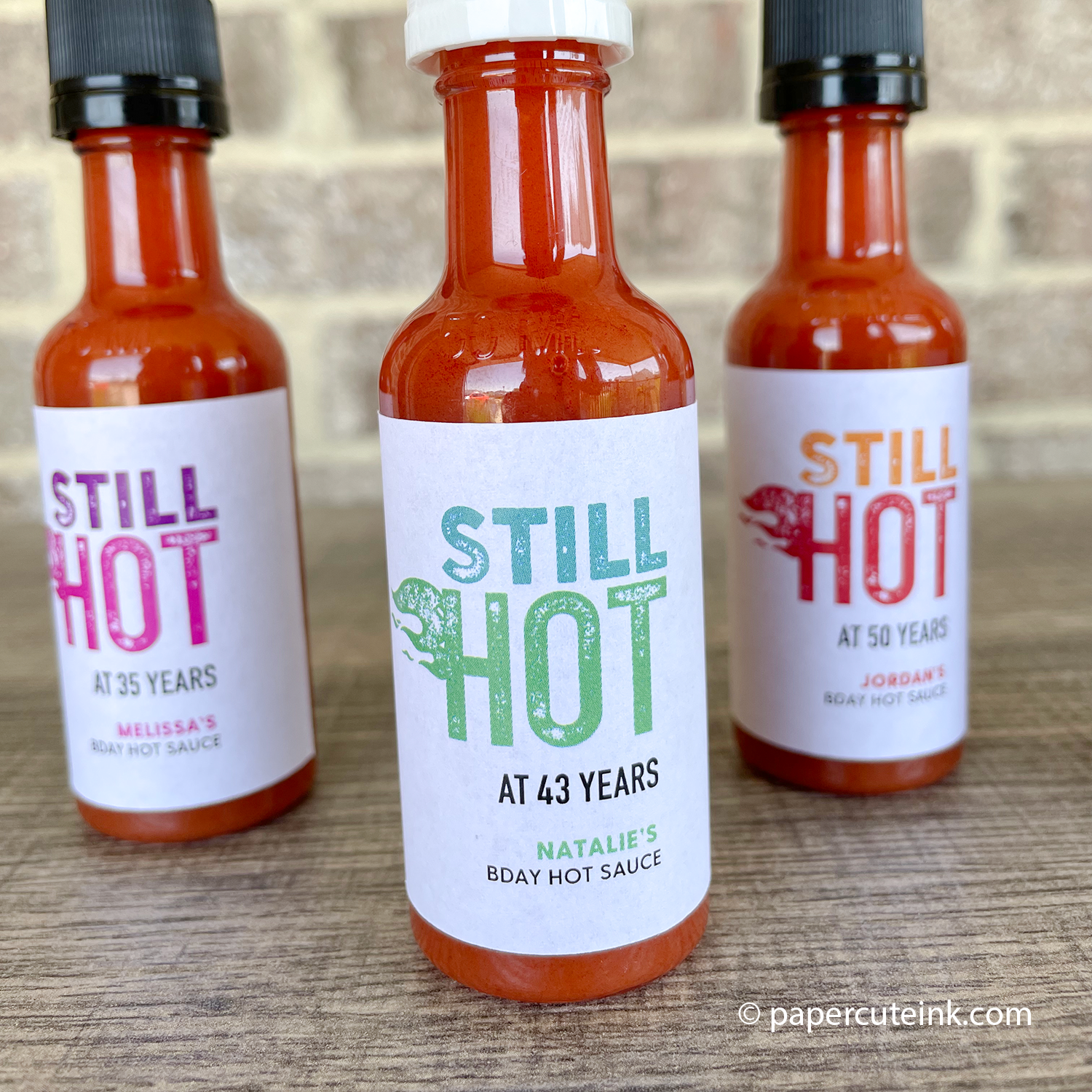 hot sauce mini bottle favors for mature birthday party