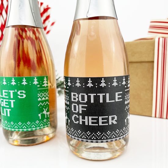 Ugly Sweater Christmas Mini Champagne Labels-mini champagne labels-Paper Cute Ink