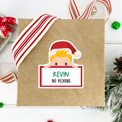 Personalized Santa Gift Labels for Children, No Peeking Stickers ...