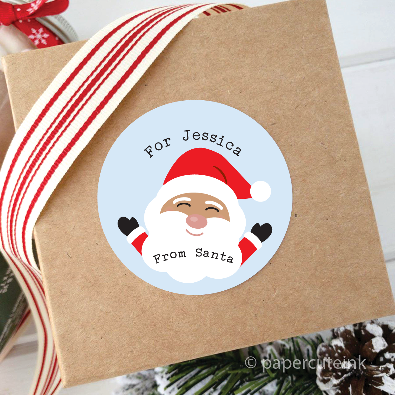 Kid Santa Sticker Kids From Santa Christmas Gift Sticker – Paper Cute Ink