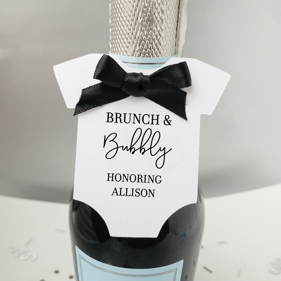 Brunch and Bubbly Baby Shower Champagne Favor Tags-large bodysuit tags-Paper Cute Ink