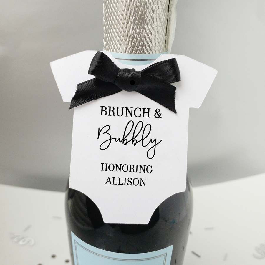 Brunch and Bubbly Baby Shower Champagne Favor Tags-large bodysuit tags-Paper Cute Ink