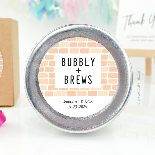 round favor labels for bridal shower and engagement party