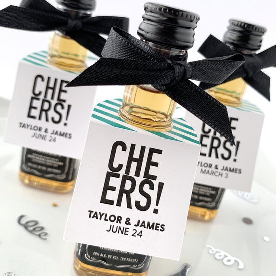 Cheers Mini Bottles For Wedding Favors – Paper Cute Ink